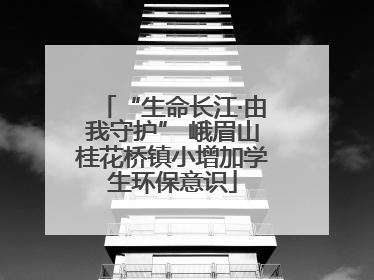 “生命长江·由我守护” 峨眉山桂花桥镇小增加学生环保意识