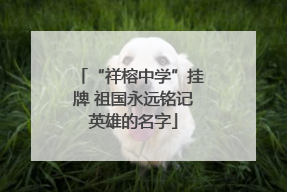 “祥榕中学”挂牌 祖国永远铭记英雄的名字