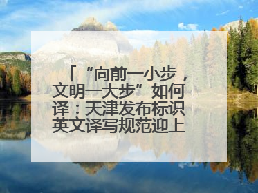 “向前一小步，文明一大步”如何译：天津发布标识英文译写规范迎上合峰会