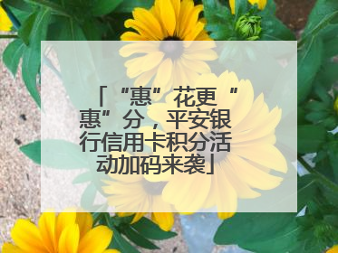 “惠”花更“惠”分，平安银行信用卡积分活动加码来袭