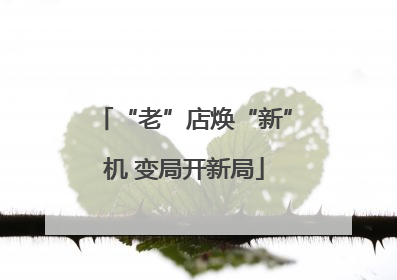 “老”店焕“新”机 变局开新局