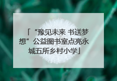 “豫见未来 书送梦想”公益图书室点亮永城五所乡村小学