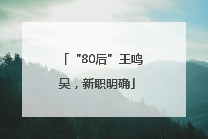 “80后”王鸣昊，新职明确