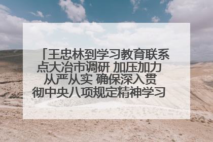 王忠林到学习教育联系点大冶市调研 加压加力 从严从实 确保深入贯彻中央八项规定精神学习教育取得实效