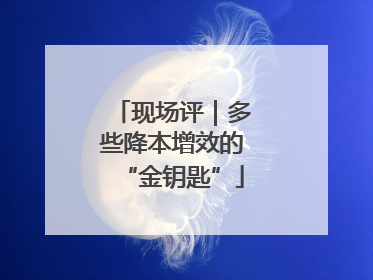 现场评｜多些降本增效的“金钥匙”