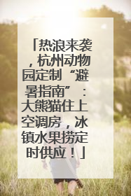 热浪来袭，杭州动物园定制“避暑指南”：大熊猫住上空调房，冰镇水果捞定时供应！