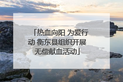 热血向阳 为爱行动 衡东县组织开展无偿献血活动