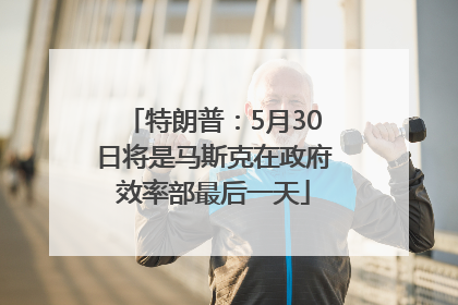 特朗普：5月30日将是马斯克在政府效率部最后一天
