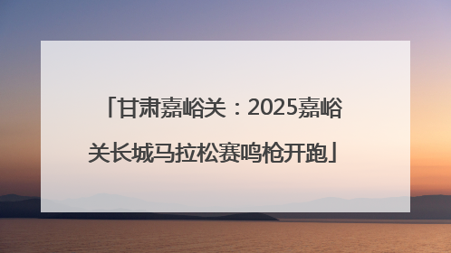 甘肃嘉峪关：2025嘉峪关长城马拉松赛鸣枪开跑
