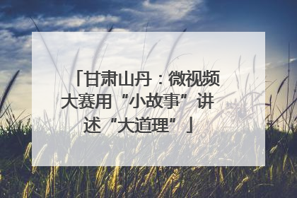甘肃山丹：微视频大赛用“小故事”讲述“大道理”