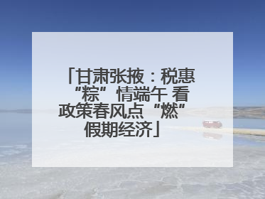 甘肃张掖：税惠“粽”情端午 看政策春风点“燃”假期经济