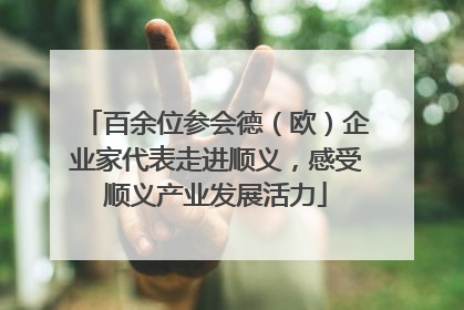 百余位参会德（欧）企业家代表走进顺义，感受顺义产业发展活力