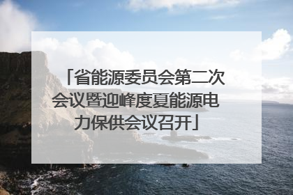 省能源委员会第二次会议暨迎峰度夏能源电力保供会议召开