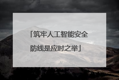 筑牢人工智能安全防线是应时之举