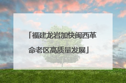 福建龙岩加快闽西革命老区高质量发展