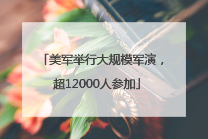美军举行大规模军演，超12000人参加