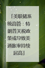 美联储系统高管：特朗普关税政策或导致美通胀率持续居高