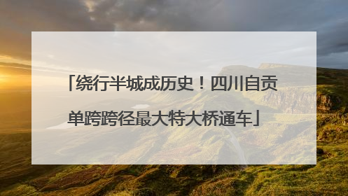 绕行半城成历史！四川自贡单跨跨径最大特大桥通车