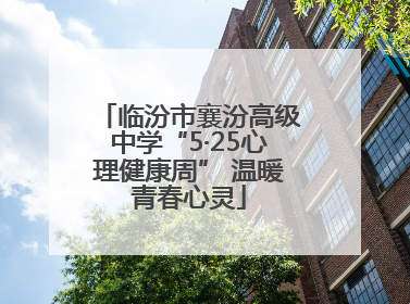 临汾市襄汾高级中学“5·25心理健康周” 温暖青春心灵