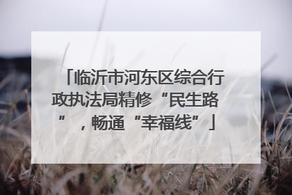 临沂市河东区综合行政执法局精修“民生路”，畅通“幸福线”