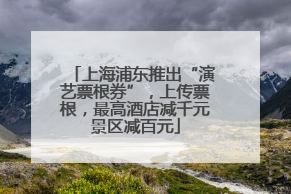 上海浦东推出“演艺票根券”，上传票根，最高酒店减千元景区减百元