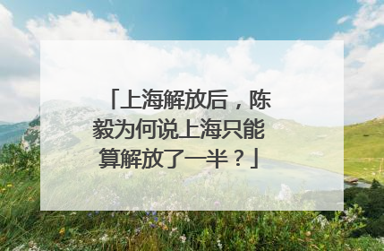 上海解放后，陈毅为何说上海只能算解放了一半？