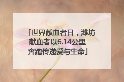 世界献血者日，潍坊献血者以6.14公里奔跑传递爱与生命