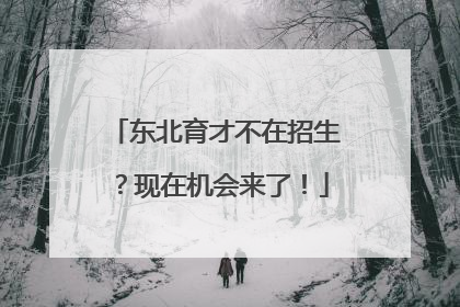东北育才不在招生？现在机会来了！