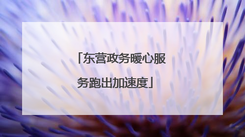 东营政务暖心服务跑出加速度