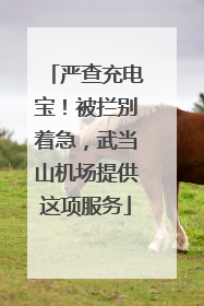 严查充电宝！被拦别着急，武当山机场提供这项服务