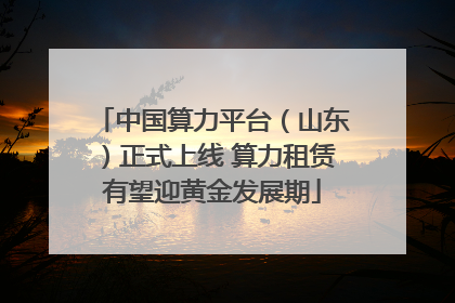中国算力平台（山东）正式上线 算力租赁有望迎黄金发展期