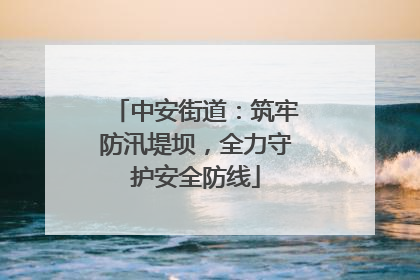 中安街道：筑牢防汛堤坝，全力守护安全防线
