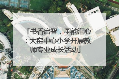 书香启智，墨韵润心：大窑中心小学开展教师专业成长活动