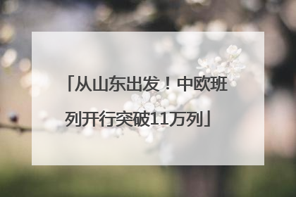 从山东出发！中欧班列开行突破11万列