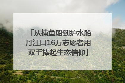 从捕鱼船到护水船 丹江口16万志愿者用双手捧起生态信仰