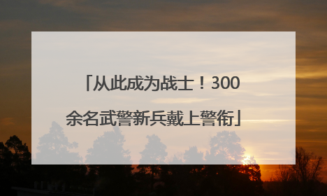 从此成为战士！300余名武警新兵戴上警衔