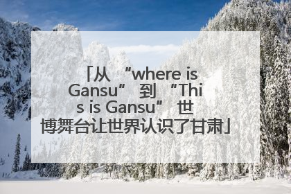 从 “where is Gansu” 到 “This is Gansu” 世博舞台让世界认识了甘肃