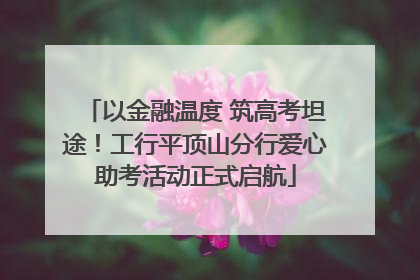 以金融温度 筑高考坦途！工行平顶山分行爱心助考活动正式启航