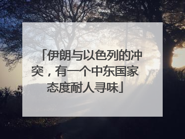 伊朗与以色列的冲突，有一个中东国家态度耐人寻味