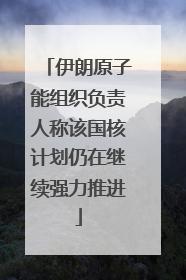 伊朗原子能组织负责人称该国核计划仍在继续强力推进