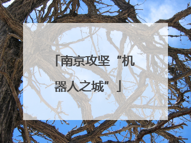 南京攻坚“机器人之城”