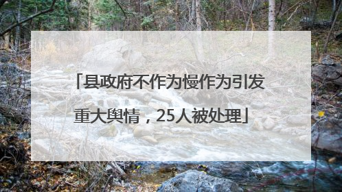 县政府不作为慢作为引发重大舆情，25人被处理