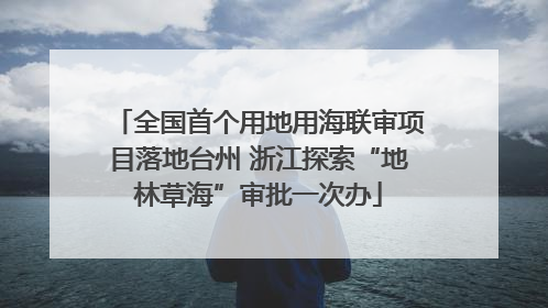 全国首个用地用海联审项目落地台州 浙江探索“地林草海”审批一次办