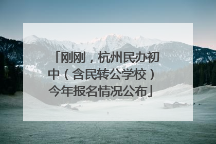 刚刚，杭州民办初中（含民转公学校）今年报名情况公布