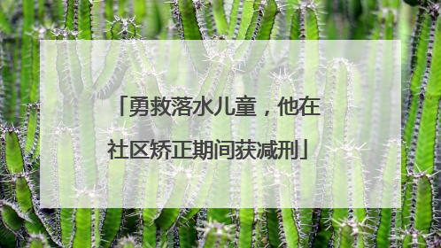 勇救落水儿童，他在社区矫正期间获减刑