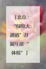 北京：“绿电大通道”开展年度“体检”