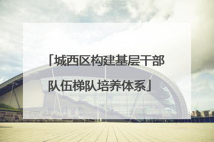 城西区构建基层干部队伍梯队培养体系