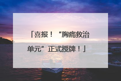 喜报！“胸痛救治单元”正式授牌！