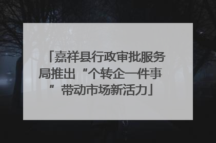 嘉祥县行政审批服务局推出“个转企一件事”带动市场新活力