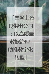 国网上蔡县供电公司：以高质量数据治理 助推数字化转型